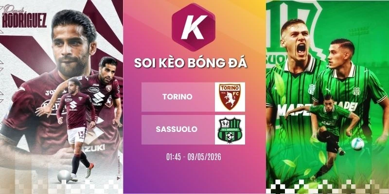 èo nhà cái Torino vs Sassuolo - Serie A, 09/05/2026