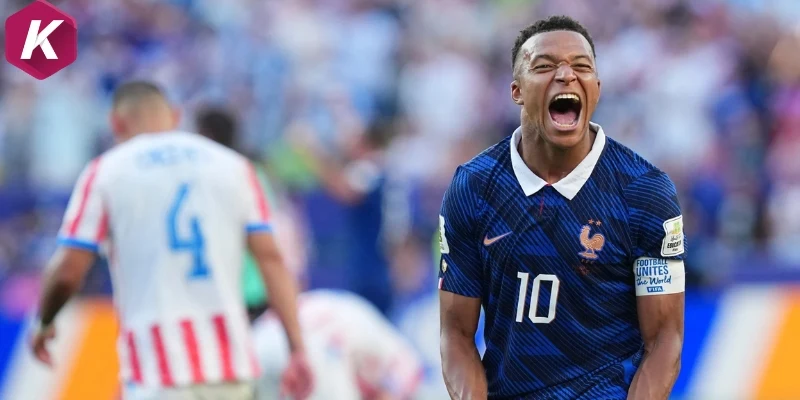 Mbappe ghi bàn từ chấm 11m, góp phần trong bàn thắng với Paraguay